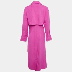 Pre Owned Jacquemus Pink Viscose Long Button Down La Collectionneuse Coat S