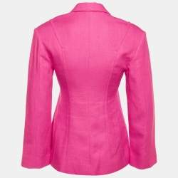 Pre Owned Jacquemus Fuchsia Pink Linen La Veste Sauge Jacket S