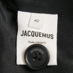 Pre Owned Jacquemus Black Wool Criss Cross Tie Detail Le Manteau Lacciu Coat L
