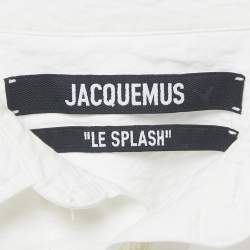 Pre Owned Jacquemus White Crepe Cut-Out Mini Dress M