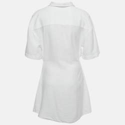 Pre Owned Jacquemus White Crepe Cut-Out Mini Dress M