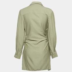 مملوكة مسبقًا Jacquemus  L'Annee 97 Green Crepe Knotted Bahia Shirt Dress M