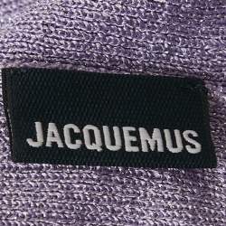 Pre Owned Jacquemus Purple Lurex Knit Le Haut Brilho Bowling Crop Top XS