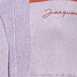 Pre Owned Jacquemus Purple Lurex Knit Le Haut Brilho Bowling Crop Top XS