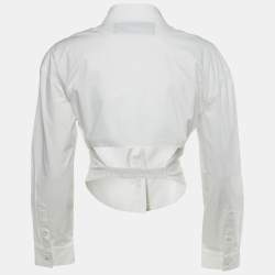 Pre Owned Jacquemus White Cotton Le Splash Crop Top S 