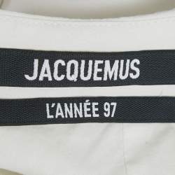 Pre Owned Jacquemus White Crepe Figuerolles Draped Halter Neck Mini Dress S