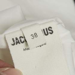 Pre Owned Jacquemus White Crepe Figuerolles Draped Halter Neck Mini Dress S
