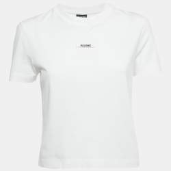 Pre Owned Jacquemus White Logo Cotton Crewneck T-Shirt L
