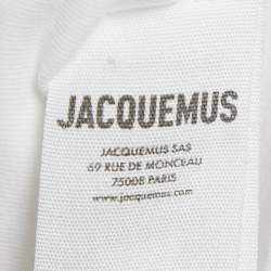 Pre Owned Jacquemus White Logo Cotton Crewneck T-Shirt L