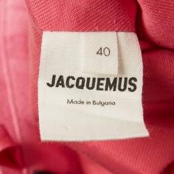 Pre Owned Jacquemus Pink Linen Blend Cut-Out La Robe Limao Mini Dress M