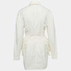 Pre Owned Jacquemus Ivory Crepe Layered  Le Coup de Soleil Mini Dress M