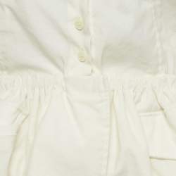 Pre Owned Jacquemus Ivory Crepe Layered  Le Coup de Soleil Mini Dress M