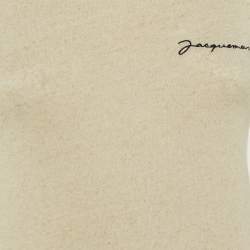 Pre Owned Jacquemus Beige Cotton & Linen Blend Fitted T-Shirt Tops