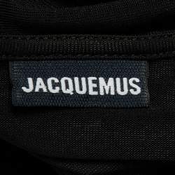 Pre Owned Jacquemus Black Cotton & Lyocell Le Double Crewneck T-shirt M