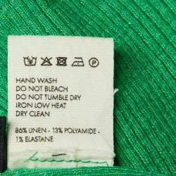 مملوكة مسبقًا توب جاكيموس بكتف واحد مضلع من الكتان الأخضر بمقاس صغير