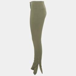 Pre Owned Jacquemus Green Linen Blend Skinny Trousers M