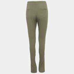Pre Owned Jacquemus Green Linen Blend Skinny Trousers M