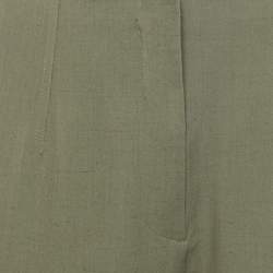 Pre Owned Jacquemus Green Linen Blend Skinny Trousers M