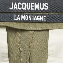 Pre Owned Jacquemus Green Linen Blend Skinny Trousers M