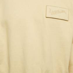 مملوكة مسبقًا Jacquemus Yellow Cotton Knit Logo Patch Sweatshirt XS