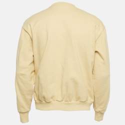 مملوكة مسبقًا Jacquemus Yellow Cotton Knit Logo Patch Sweatshirt XS