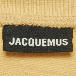 مملوكة مسبقًا Jacquemus Yellow Cotton Knit Logo Patch Sweatshirt XS