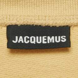 مملوكة مسبقًا Jacquemus Yellow Cotton Knit Logo Patch Sweatshirt XS