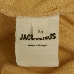مملوكة مسبقًا Jacquemus Yellow Cotton Knit Logo Patch Sweatshirt XS