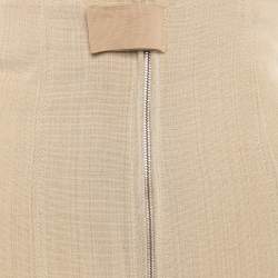 Pre Owned بنطلون جاكيموس حرير بيج بمزيج عالي الخصر لو بابييه مقاس صغير (سمول)