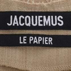 Pre Owned بنطلون جاكيموس حرير بيج بمزيج عالي الخصر لو بابييه مقاس صغير (سمول)