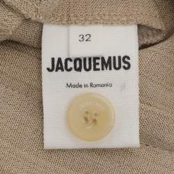 Pre Owned بنطلون جاكيموس حرير بيج بمزيج عالي الخصر لو بابييه مقاس صغير (سمول)