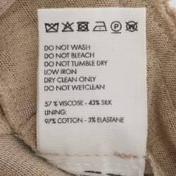 Pre Owned بنطلون جاكيموس حرير بيج بمزيج عالي الخصر لو بابييه مقاس صغير (سمول)