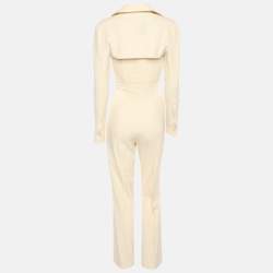 Pre Owned أوفرول جاكيموس جبرادين بيج مزين بفتحة لا مونتاني مقاس صغير (إكس صغير)