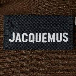 مملوكة مسبقًا Jacquemus Brown Jersey Knit Cut Out Detail La Robe Sierra Midi Dress S