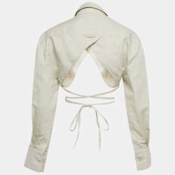 مملوكة مسبقًا Jacquemus Beige Cotton Blend Crop Top S