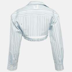 مملوكة مسبقًا Jacquemus La Casa Blue/White Striped Cotton La Chemise Bahia Courte Shirt S