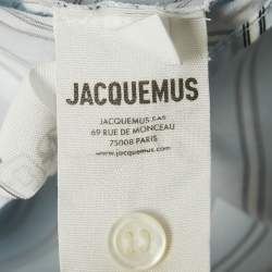مملوكة مسبقًا Jacquemus La Casa Blue/White Striped Cotton La Chemise Bahia Courte Shirt S
