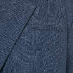 Pre Owned فساتين جاكيموس لا فيست آرلز مزيج كتان بفتحات زرقاء كحلية مقاس متوسط