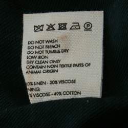 Pre Owned فساتين جاكيموس لا فيست آرلز مزيج كتان بفتحات زرقاء كحلية مقاس متوسط