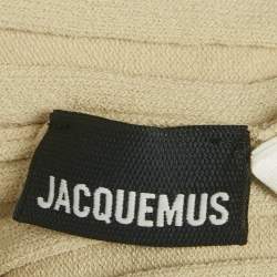 مملوكة مسبقًا Jacquemus Beige Rib Knit Button Detail Top M