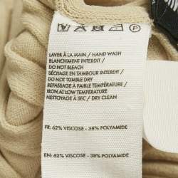 مملوكة مسبقًا Jacquemus Beige Rib Knit Button Detail Top M