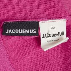 Pre Owned Jacquemus Pink Rib Knit Bralette and Shorts Set S/L