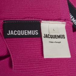 Pre Owned Jacquemus Pink Rib Knit Bralette and Shorts Set S/L