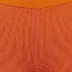 Pre Owned Jacquemus Orange/Pink Rib Knit Bralette & Shorts Set S/L
