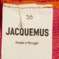 Pre Owned Jacquemus Orange/Pink Rib Knit Bralette & Shorts Set S/L