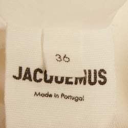 Pre Owned فستان ميني جاكيموس لامور كتاني أبيض بدون أكتاف مقاس صغير