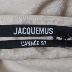 Pre Owned Jacquemus Light Beige Linen Blend Cowl Neck Maxi Dress M