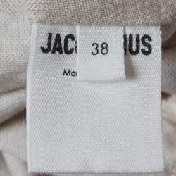 Pre Owned Jacquemus Light Beige Linen Blend Cowl Neck Maxi Dress M