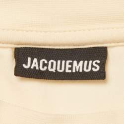 مملوكة مسبقًا Jacquemus Off-White Logo Applique Jersey T-Shirt XS