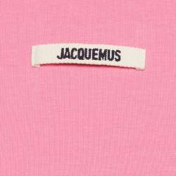 Pre Owned Jacquemus Pink Jersey The Gros Grain Long Sleeve T-Shirt XS